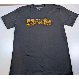 John Wayne Black T-Shirt  Life Is Tough But Tougher When You're Stupid  Men's XL